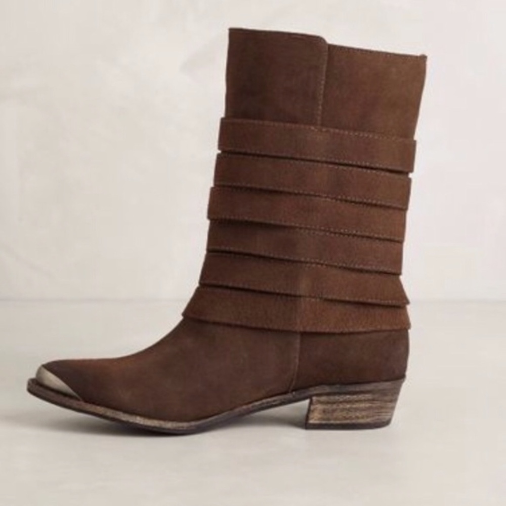 Anthropologie Splendid Brown Buckle Boots